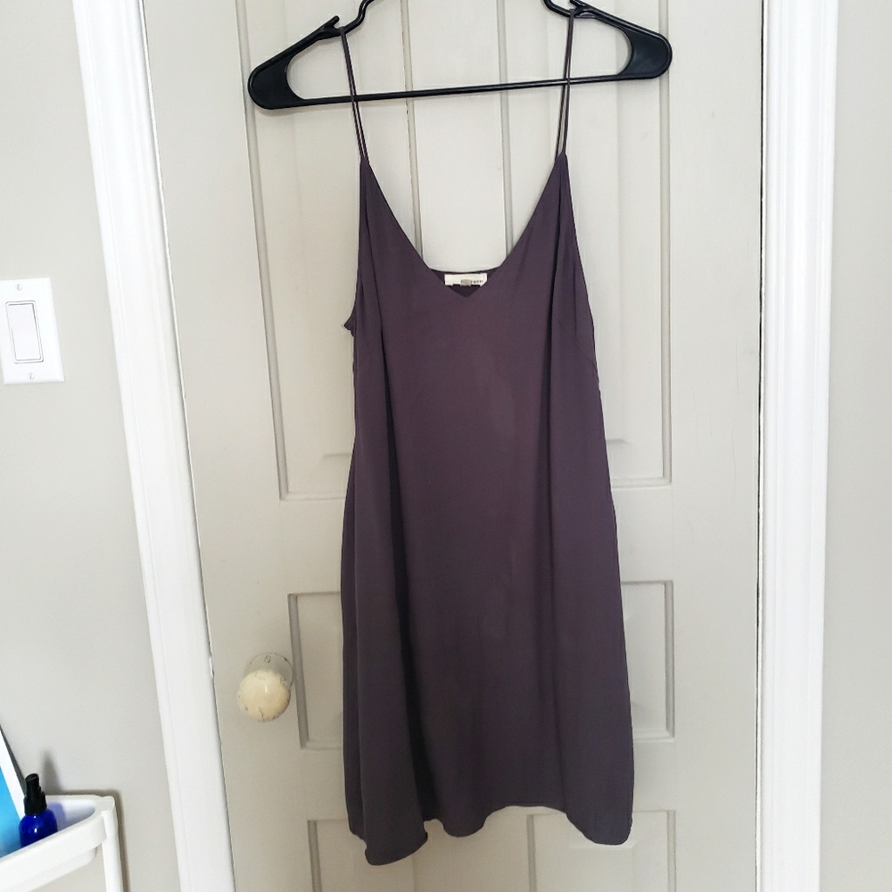 Wilfred Free 'Vivienne' dark grey slip mini dress